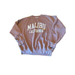 Brown Malibu California Sweatshirt J. Galt 70% Cotton 30% Polyester Size L